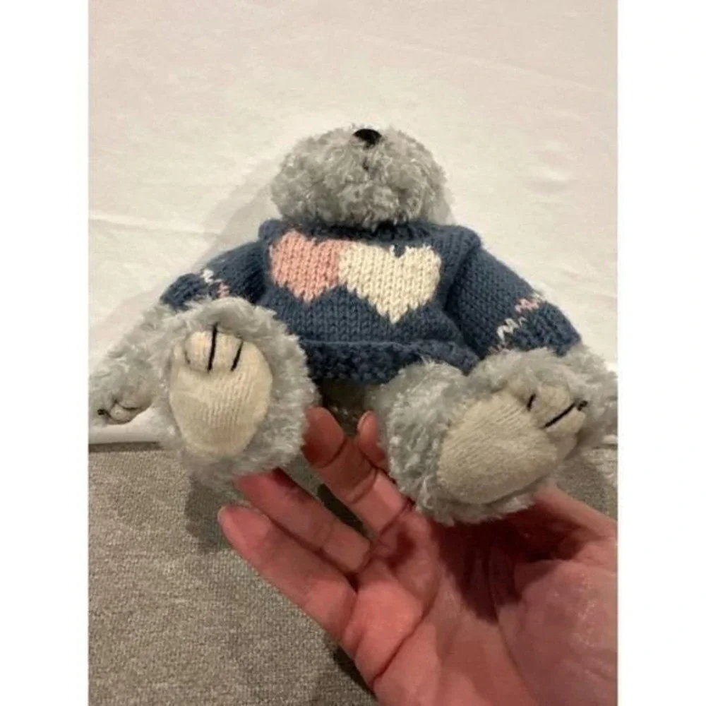 Boyds‎ Bears Floyd The Archive Series 1999 Grey Teddy Bear Blue Heart Sweater